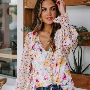 Cakewalk Floral Blouse (Pink)